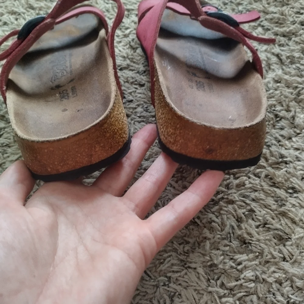 Birkenstock Sydney 2 strap red/pink sandals women's Sz 11